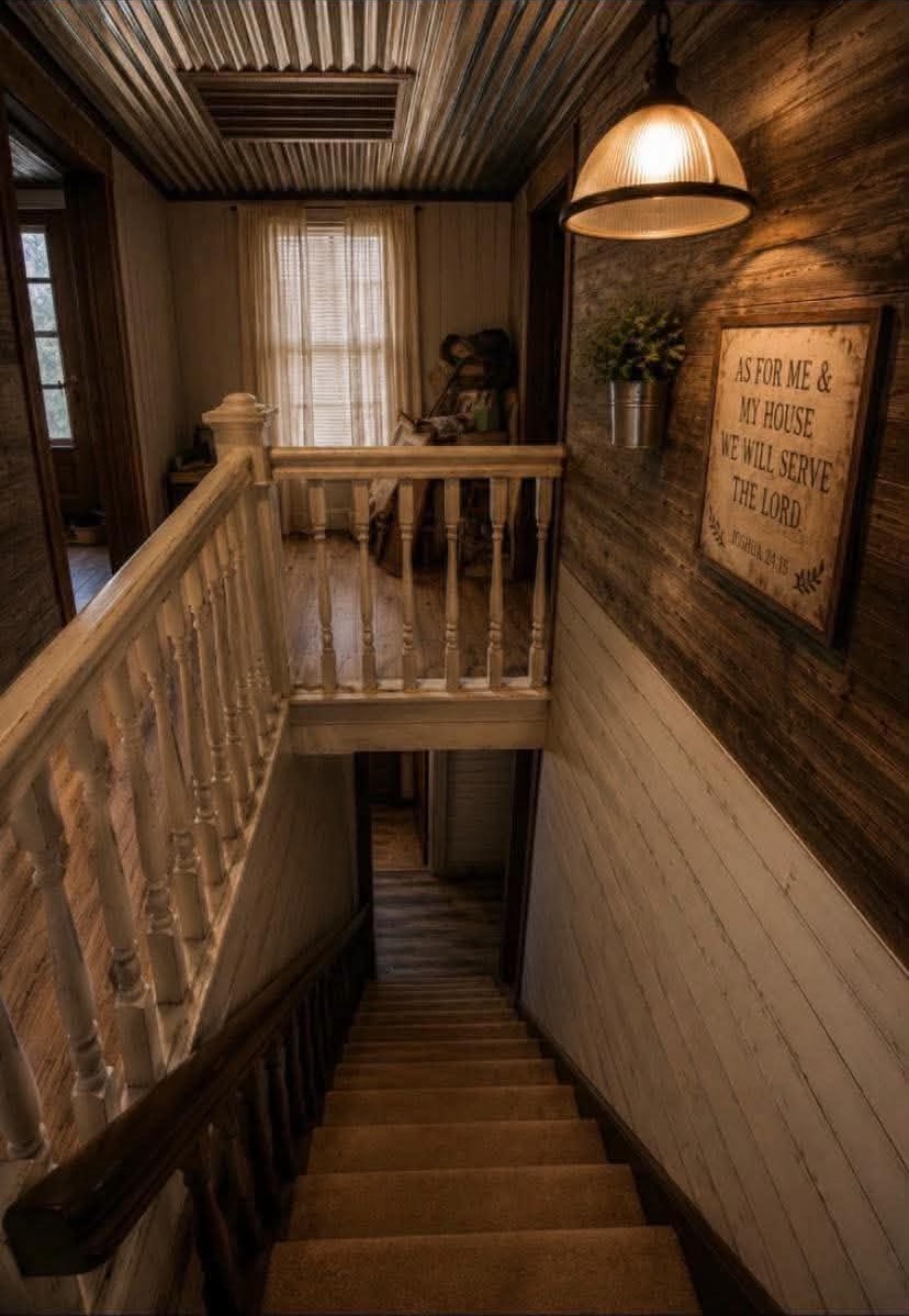 Remodeled staircase landing